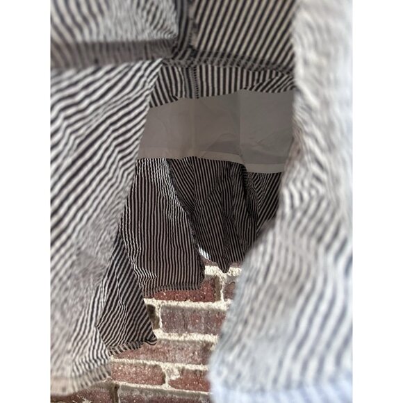 Elegance Paris Stripe Dress Ruffle Midi White Black - Picture 4 of 8